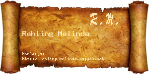Rehling Melinda névjegykártya